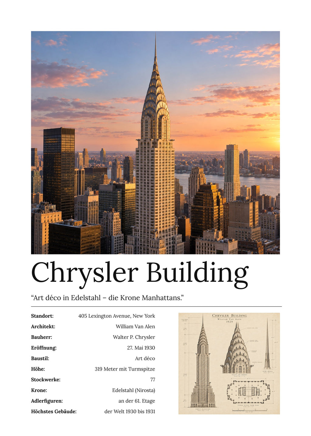 Chrysler Building Wandbild – Kunstdruck – Art Bros