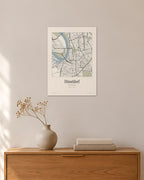 Düsseldorf Stadtplan – Wandbild – 30 × 42 cm ohne Rahmen – Raumansicht – Art Bros