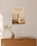 The Queen Moves Any Direction – Schachdame Poster – 30 × 42 cm ohne Rahmen – Raumansicht – Art Bros