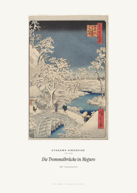 Die Trommelbrücke in Meguro – Utagawa Hiroshige