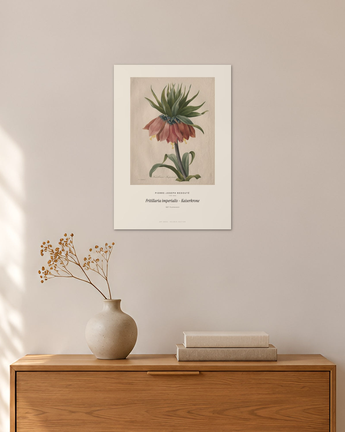 Fritillaria imperialis – Kaiserkrone – Pierre-Joseph Redouté – 30 × 42 cm ohne Rahmen – Raumansicht – Art Bros