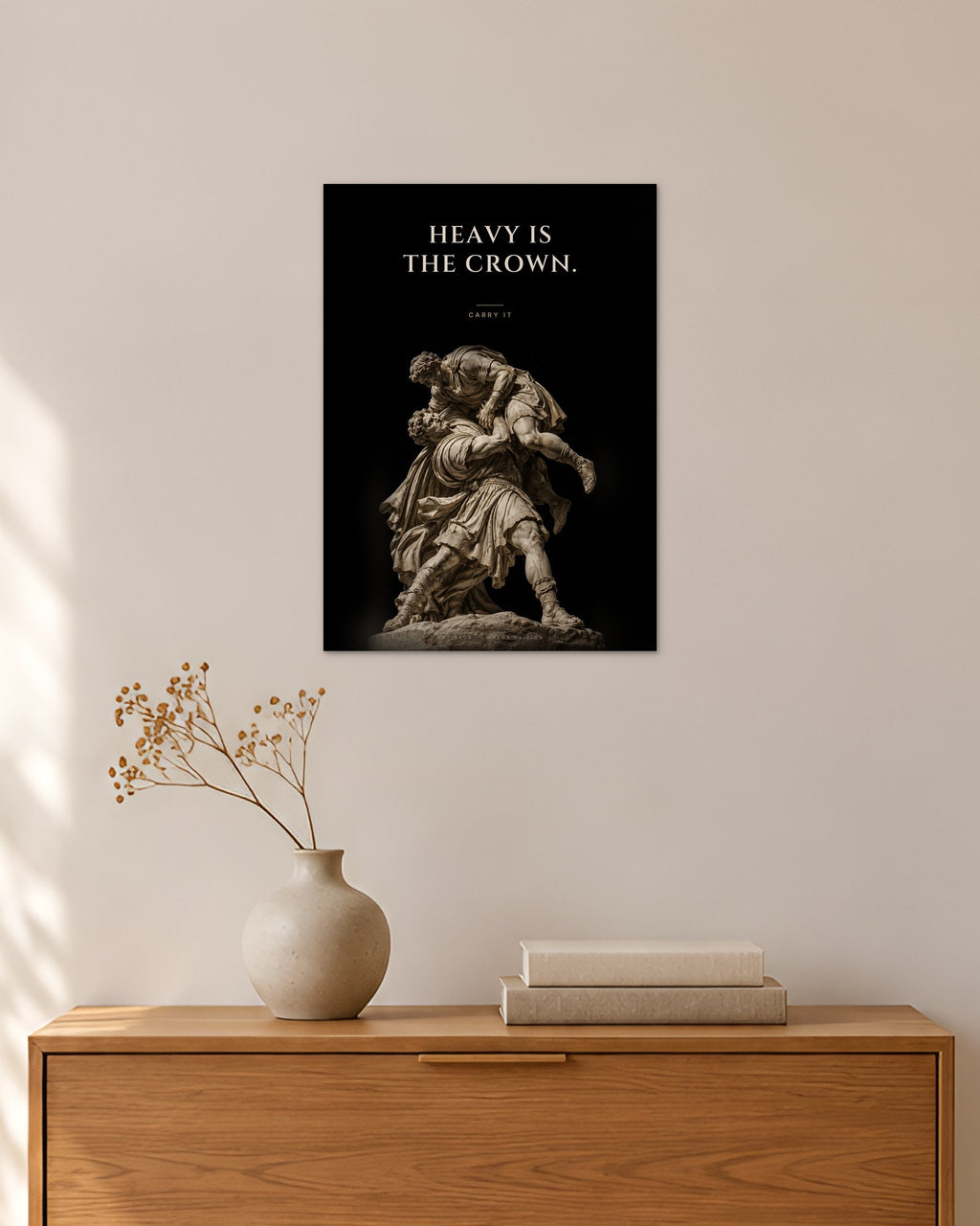 Heavy Is the Crown – Ringer im Griff Poster – 30 × 42 cm ohne Rahmen – Raumansicht – Art Bros