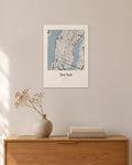 New York Stadtplan – Wandbild – 30 × 42 cm ohne Rahmen – Raumansicht – Art Bros