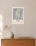 New York Stadtplan – Wandbild – 30 × 42 cm ohne Rahmen – Raumansicht – Art Bros