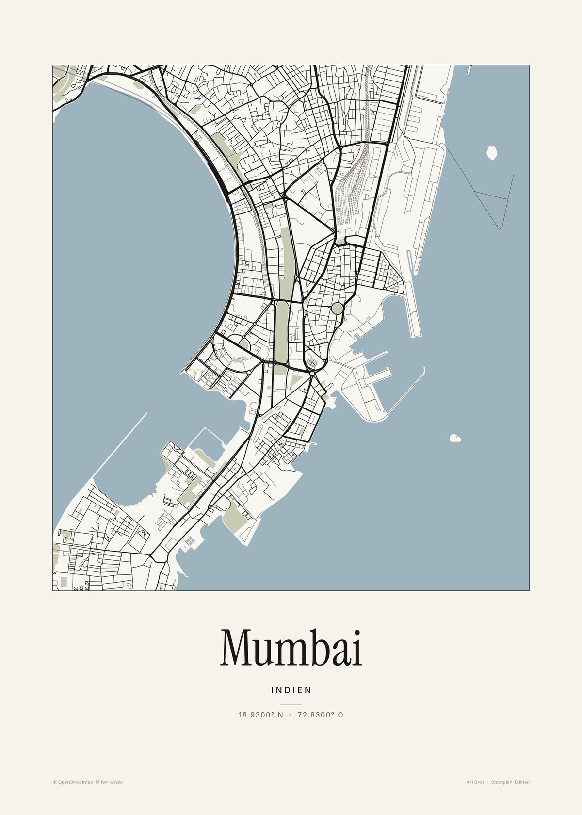 Mumbai Stadtplan – Wandbild – Art Bros