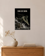 Sink or Swim – Schwimmer Poster – 30 × 42 cm ohne Rahmen – Raumansicht – Art Bros
