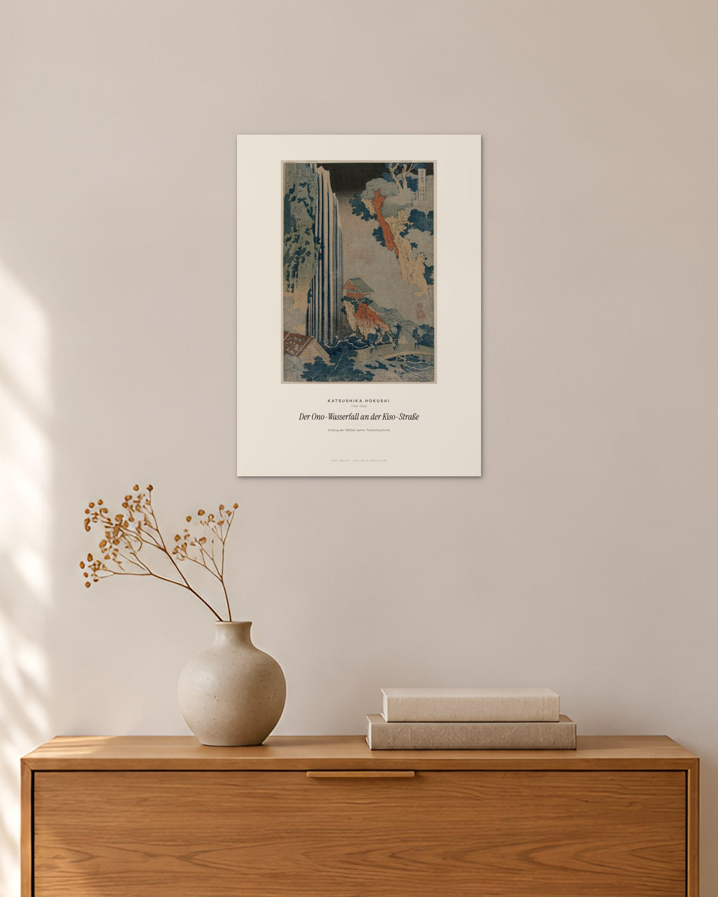 Der Ono-Wasserfall an der Kiso-Straße – Katsushika Hokusai – 30 × 42 cm ohne Rahmen – Raumansicht – Art Bros