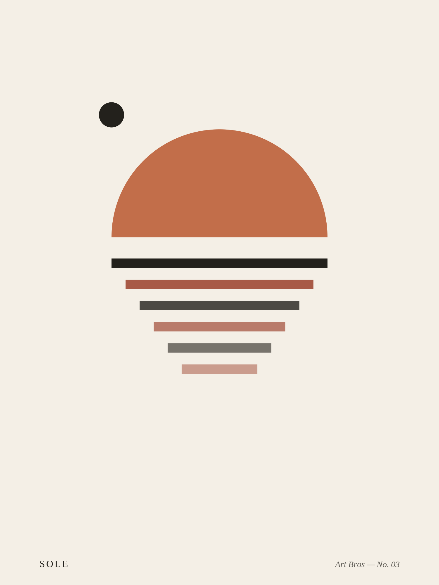 Sole No. 03 – abstraktes Sonnenuntergang-Wandbild – Art Bros
