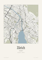 Zürich Stadtplan – Wandbild – Art Bros