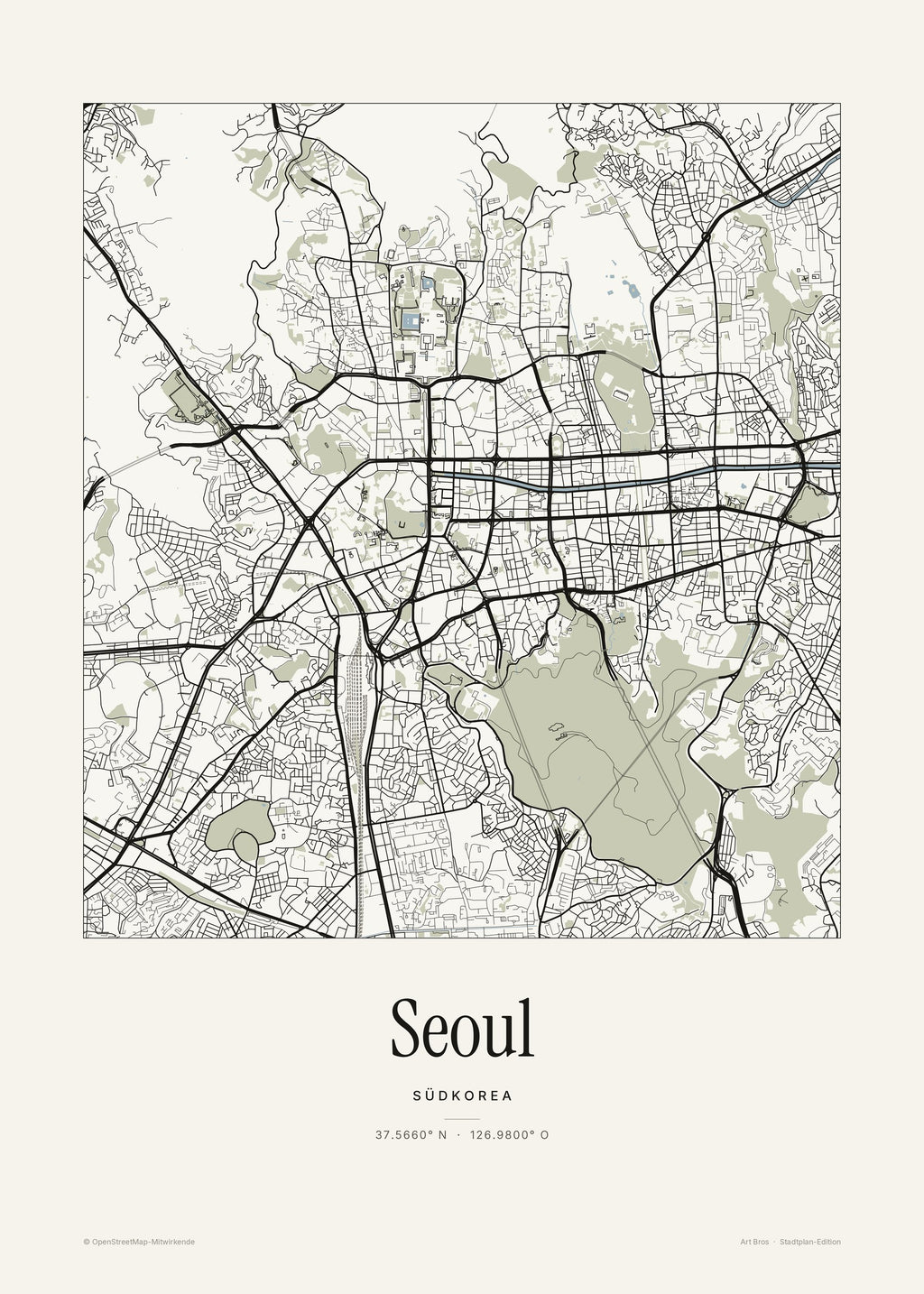 Seoul Stadtplan – Wandbild – Art Bros