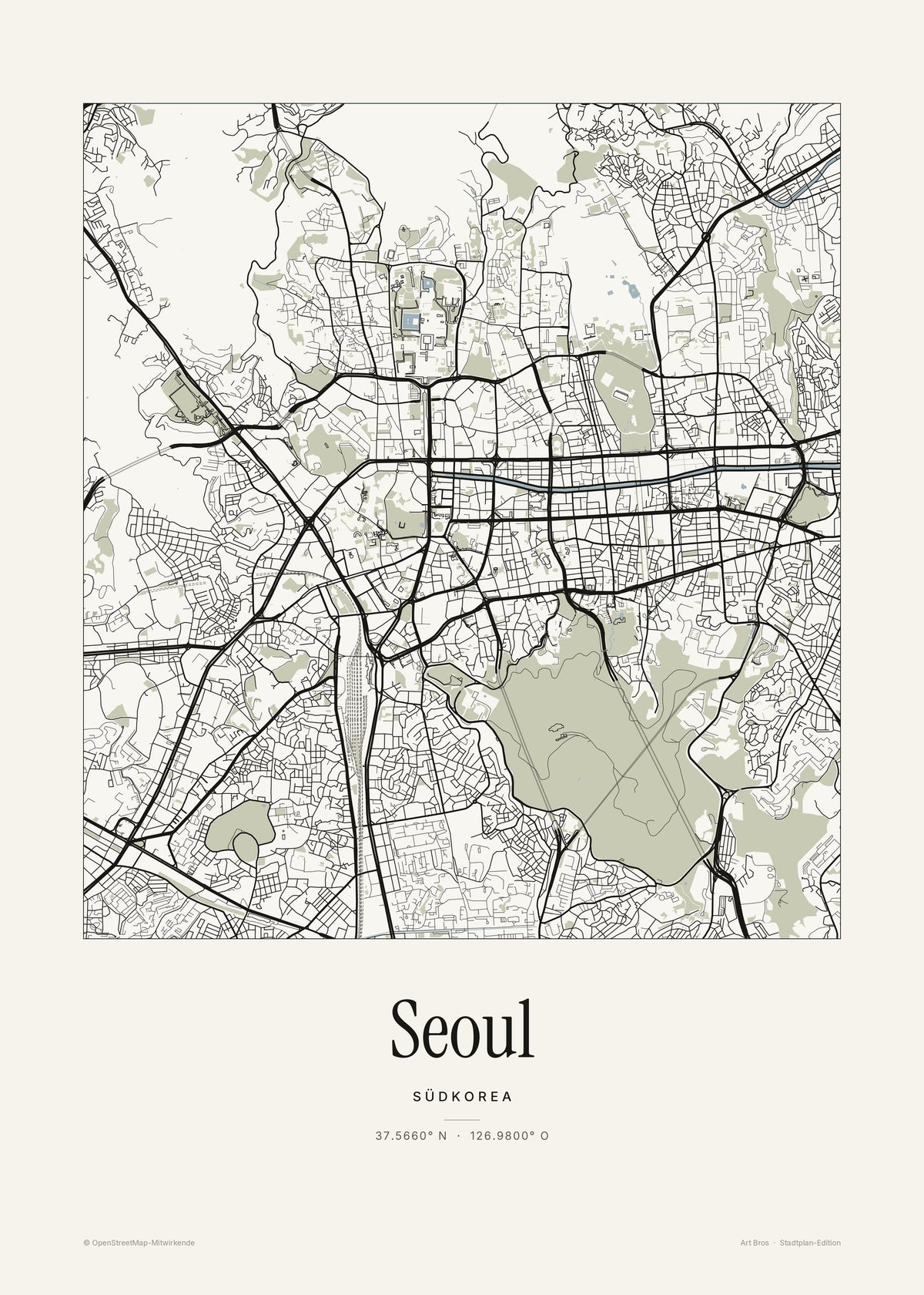 Seoul Stadtplan – Wandbild – Art Bros