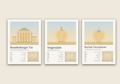 Berlin Bundle – 3er-Set Wandbilder mit Brandenburger Tor, Siegessäule und Fernsehturm – Art Bros