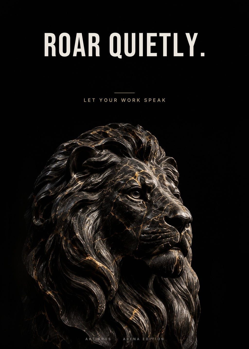Roar Quietly – Obsidian-Löwe Poster – Art Bros
