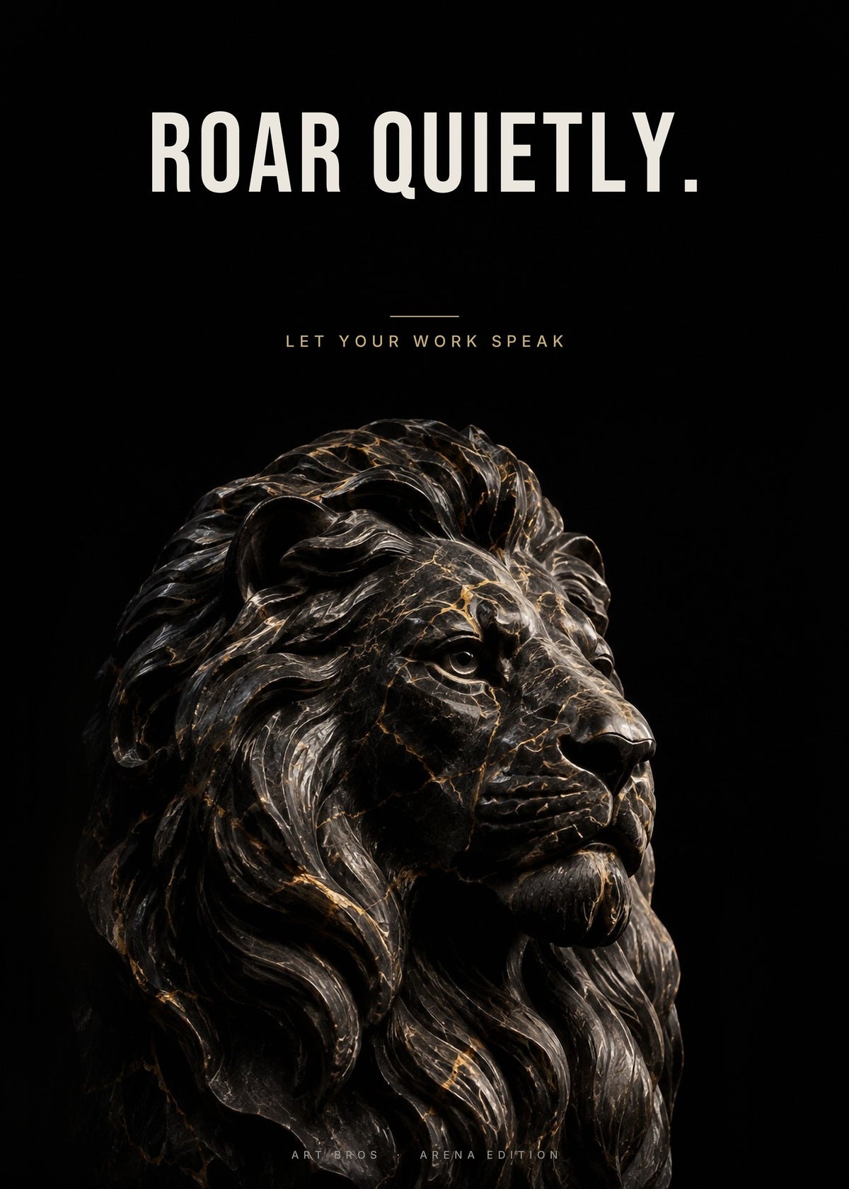 Roar Quietly – Obsidian-Löwe Poster – Art Bros