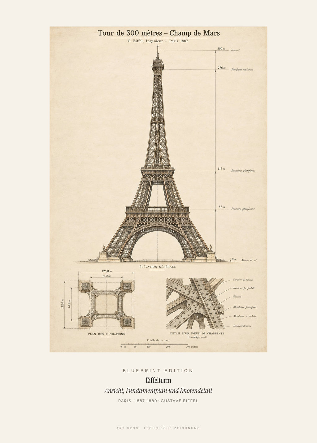 Eiffelturm Blueprint – Art Bros