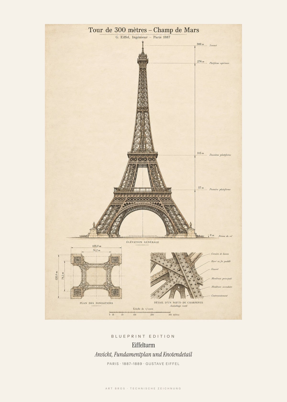 Eiffelturm Blueprint – Art Bros