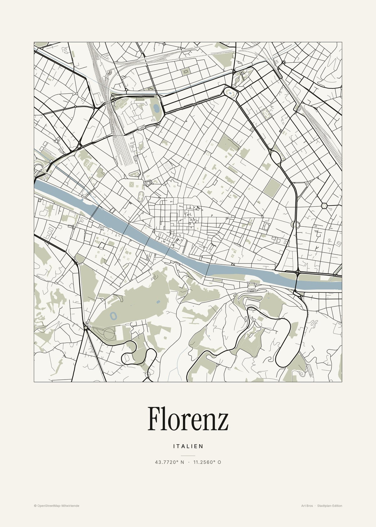 Florenz Stadtplan – Wandbild – Art Bros