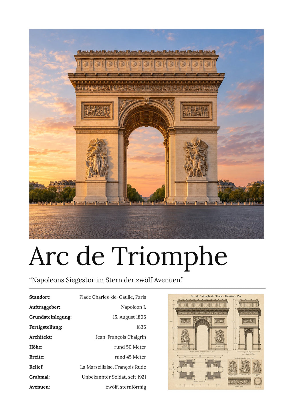 Arc de Triomphe Wandbild – Kunstdruck – Art Bros