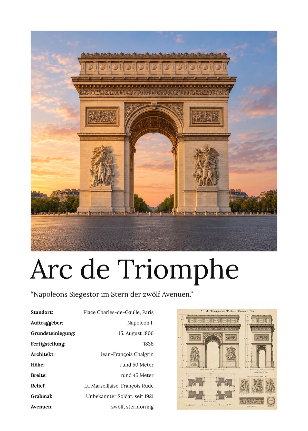 Arc de Triomphe Wandbild – Kunstdruck – Art Bros