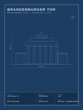 Brandenburger Tor Blueprint – technische Zeichnung als Wandbild – Art Bros Blueprint Edition