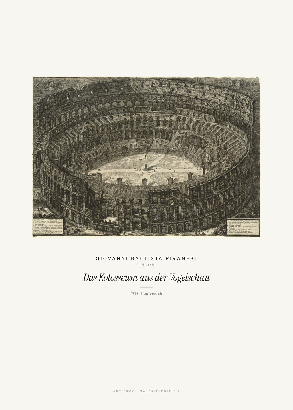 Das Kolosseum aus der Vogelschau – Giovanni Battista Piranesi – Kunstdruck – Art Bros