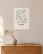 Marrakesch Stadtplan – Wandbild – 30 × 42 cm ohne Rahmen – Raumansicht – Art Bros