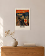 Der Schrei – „Montag“ | Klassiker neu gedacht – 30 × 42 cm ohne Rahmen – Raumansicht – Art Bros