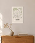 Wiesbaden Stadtplan – Wandbild – 30 × 42 cm ohne Rahmen – Raumansicht – Art Bros