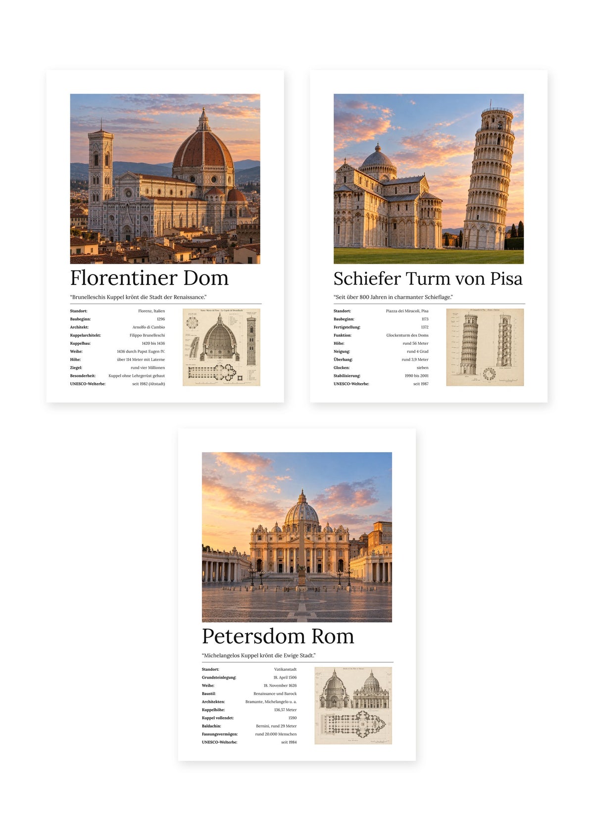Italien Bundle – 3er-Set Wandbilder – Kunstdruck – Art Bros