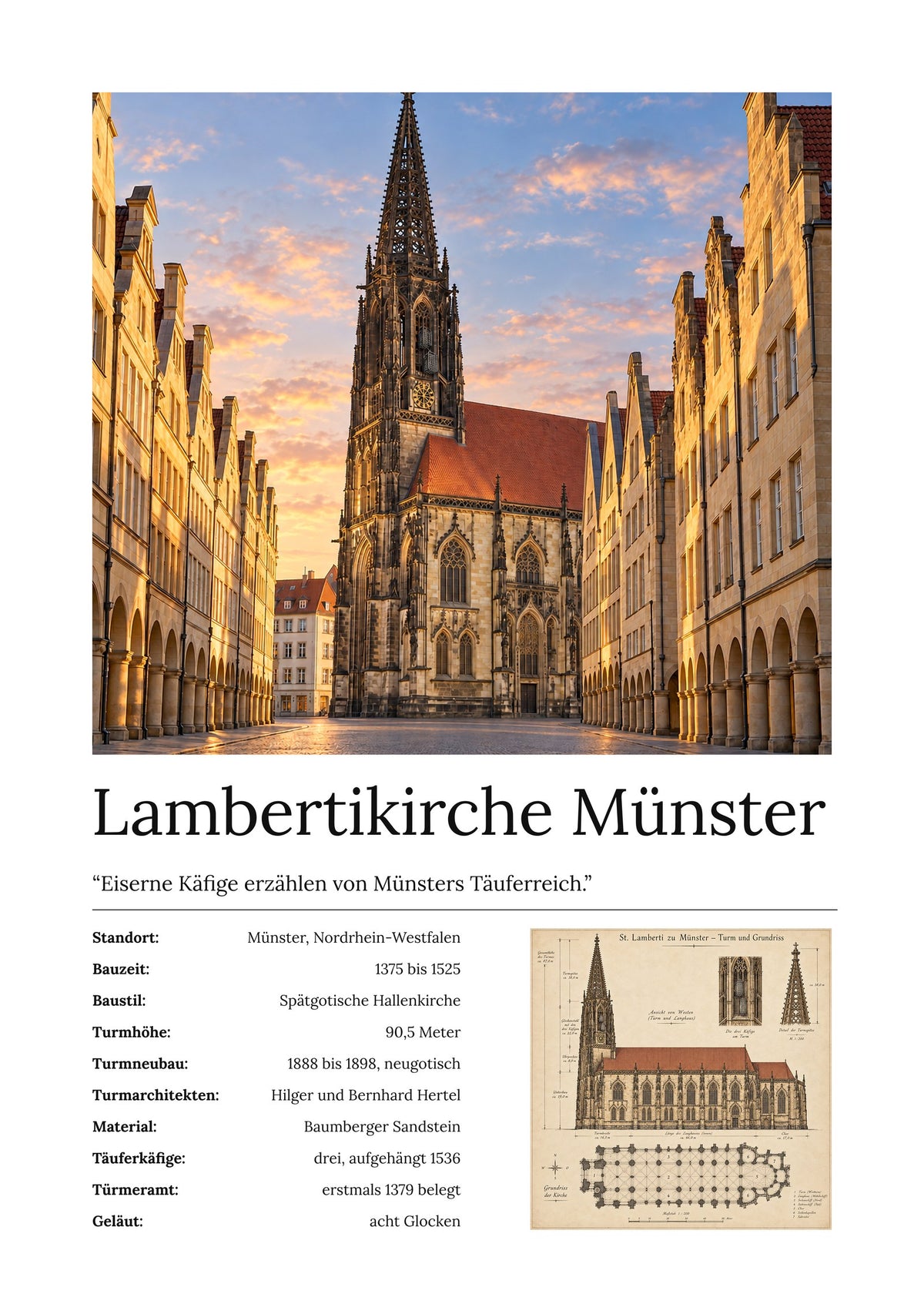 Lambertikirche Münster Wandbild – Kunstdruck – Art Bros