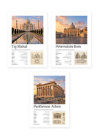 Weltwunder Bundle – 3er-Set Wandbilder – Kunstdruck – Art Bros