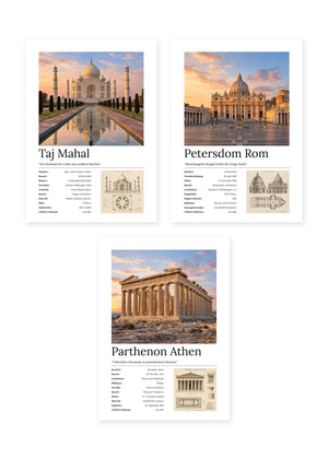 Weltwunder Bundle – 3er-Set Wandbilder – Kunstdruck – Art Bros