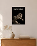 Move in Silence – Springender Wolf Poster – 30 × 42 cm ohne Rahmen – Raumansicht – Art Bros