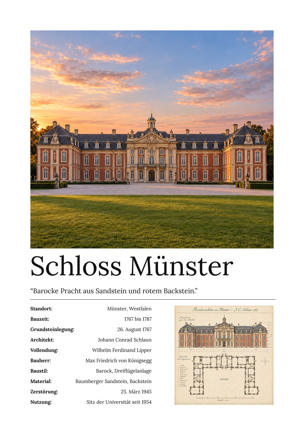 Schloss Münster Wandbild – Kunstdruck – Art Bros