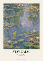 Seerosen neu interpretiert mit Spruch Stay Calm – Poster – Art Bros
