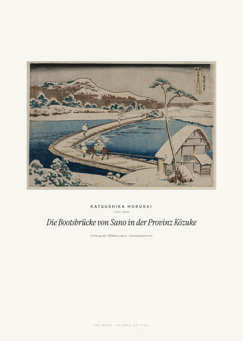 Die Bootsbrücke von Sano in der Provinz Kōzuke – Katsushika Hokusai