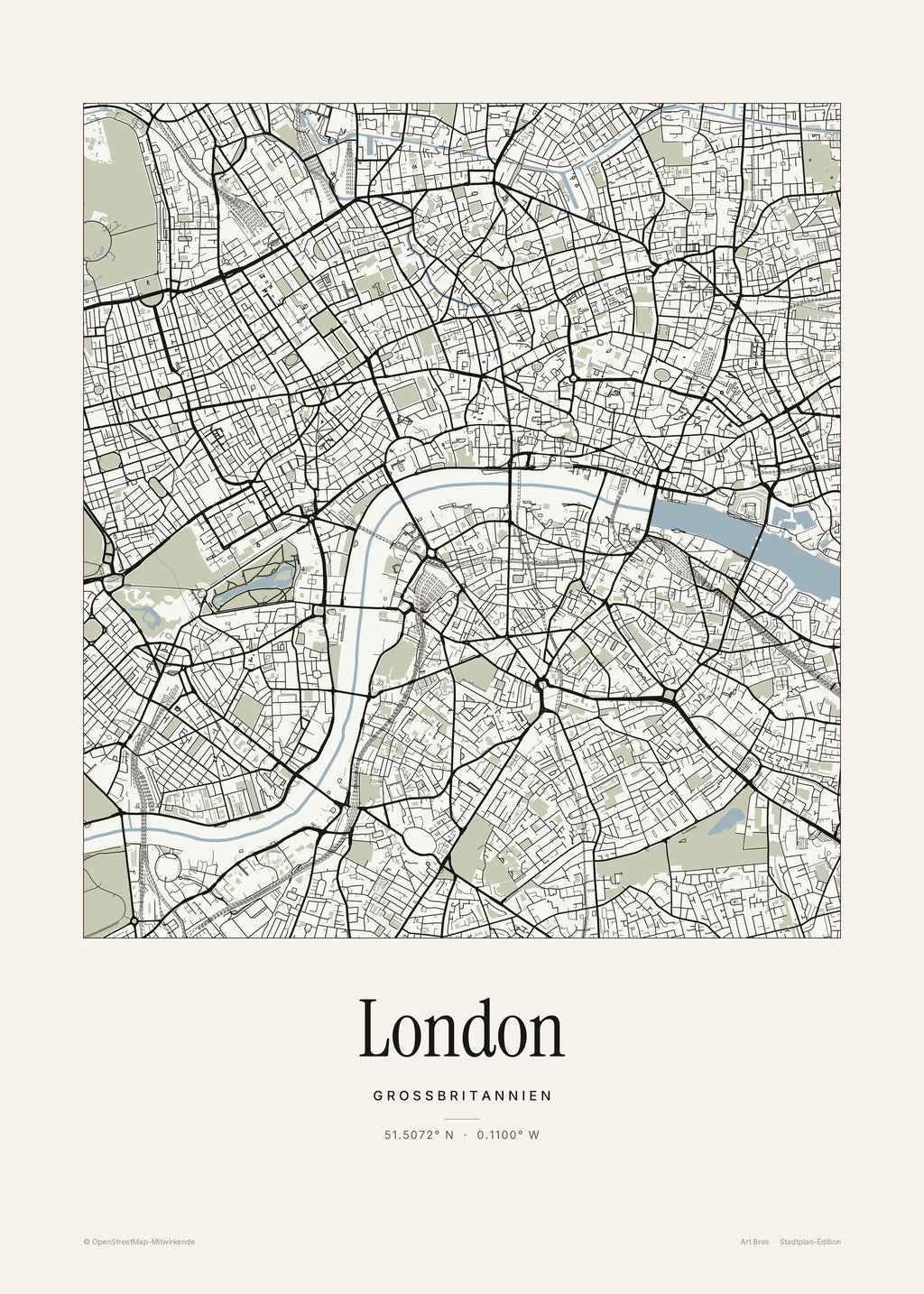 London Stadtplan – Wandbild – Art Bros