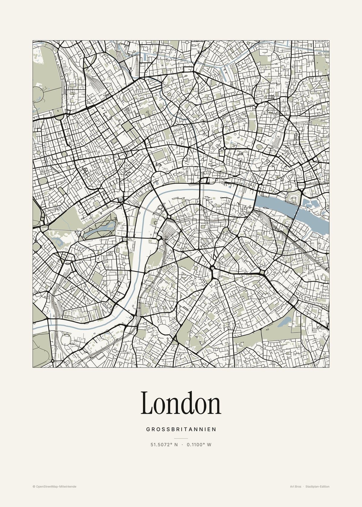 London Stadtplan – Wandbild – Art Bros