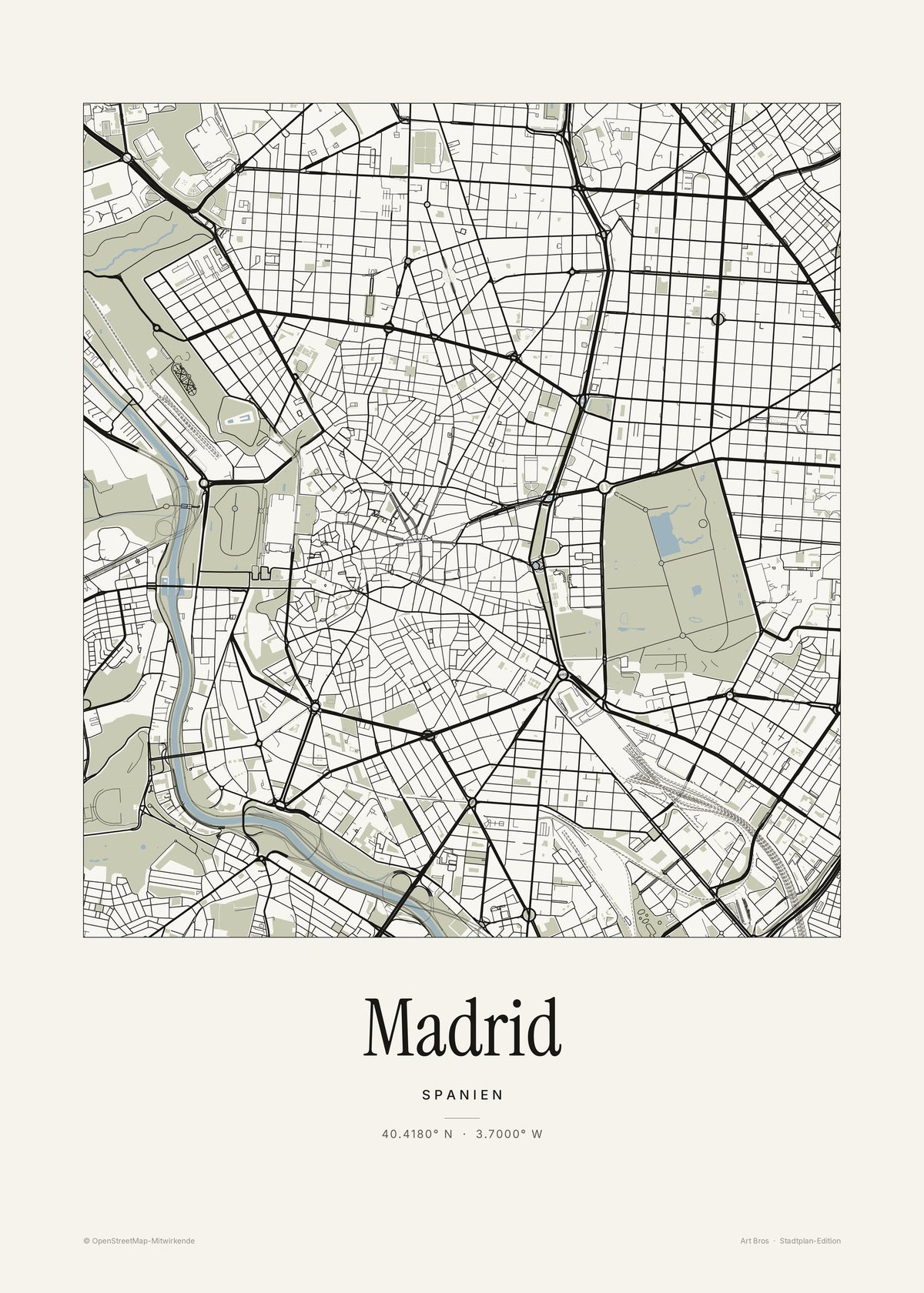 Madrid Stadtplan – Wandbild – Art Bros