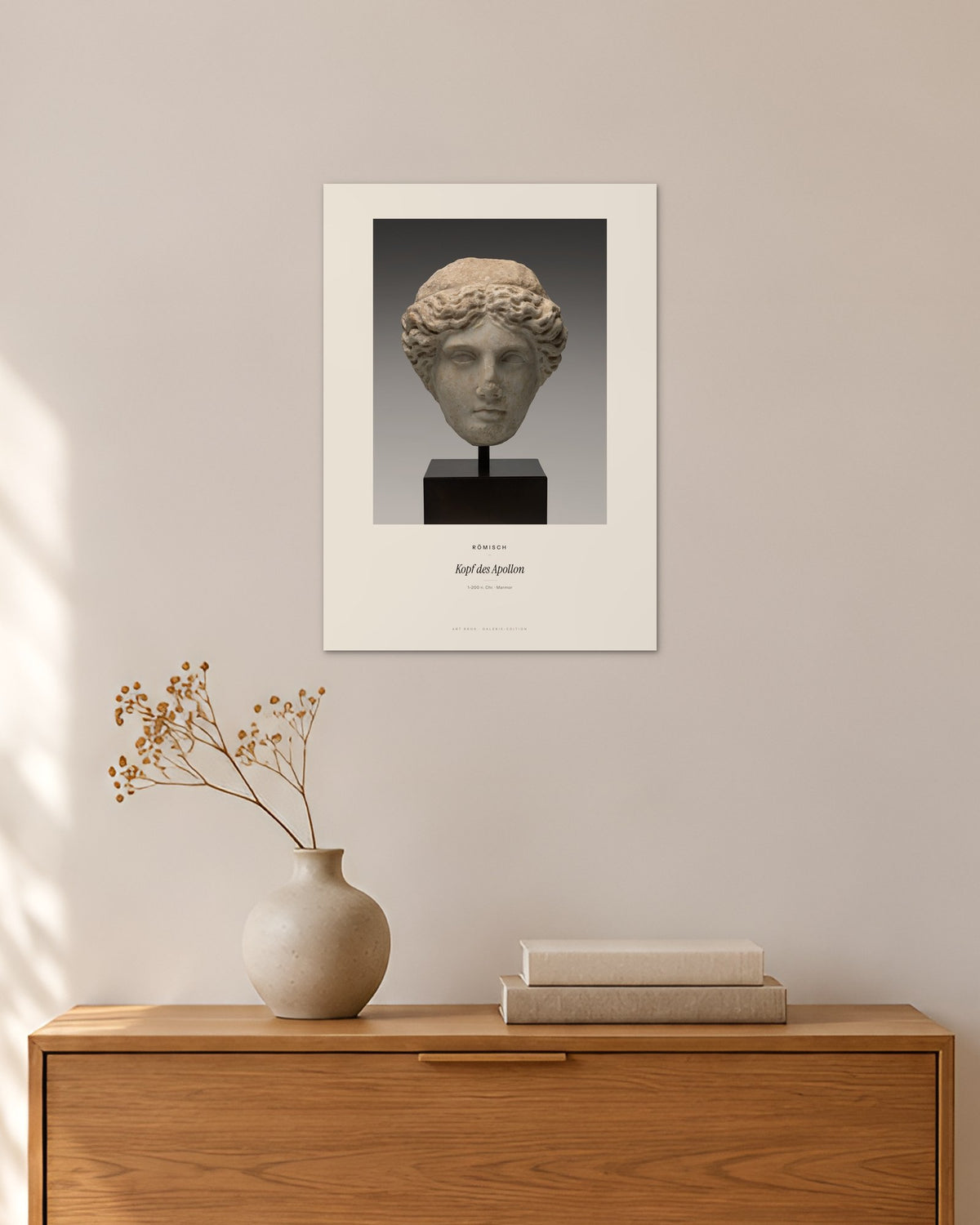 Kopf des Apollon – Römisch – 30 × 42 cm ohne Rahmen – Raumansicht – Art Bros