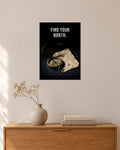 Find Your North – Kompass Poster – 30 × 42 cm ohne Rahmen – Raumansicht – Art Bros