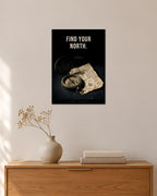 Find Your North – Kompass Poster – 30 × 42 cm ohne Rahmen – Raumansicht – Art Bros