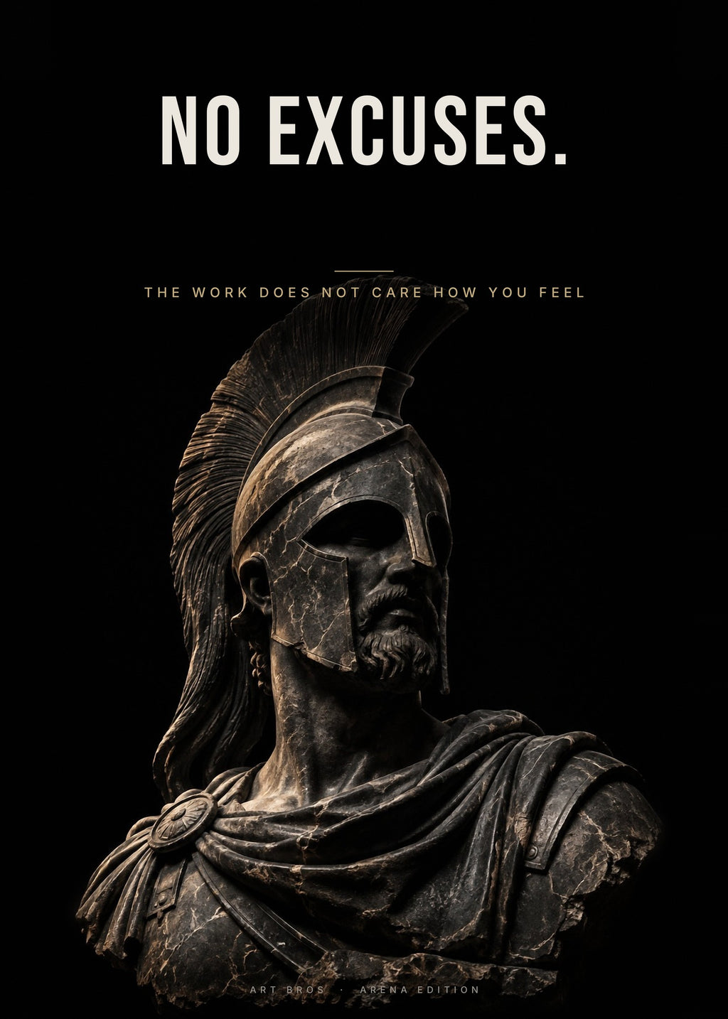 No Excuses – Spartaner-Büste Poster – Art Bros