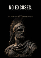No Excuses – Spartaner-Büste Poster – Art Bros