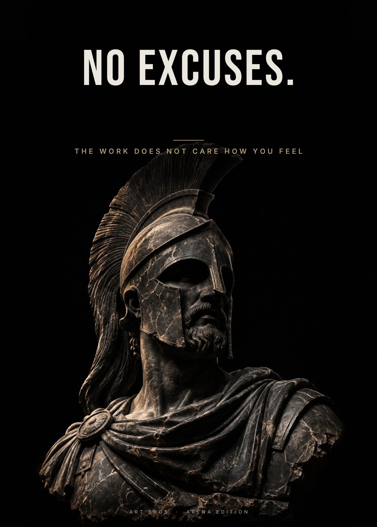 No Excuses – Spartaner-Büste Poster – Art Bros
