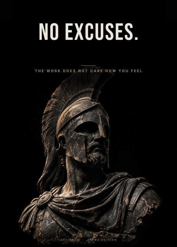 No Excuses – Spartaner-Büste Poster – Art Bros