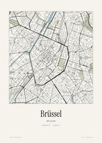 Brüssel Stadtplan – Wandbild – Art Bros