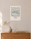 Stockholm Stadtplan – Wandbild – 30 × 42 cm ohne Rahmen – Raumansicht – Art Bros