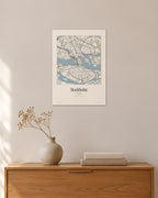 Stockholm Stadtplan – Wandbild – 30 × 42 cm ohne Rahmen – Raumansicht – Art Bros