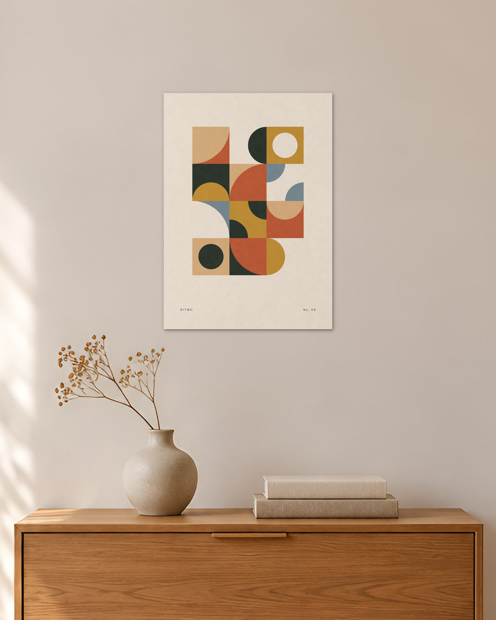 Ritmo No. 09 – Abstraktes Wandbild – 30 × 42 cm ohne Rahmen – Raumansicht – Art Bros